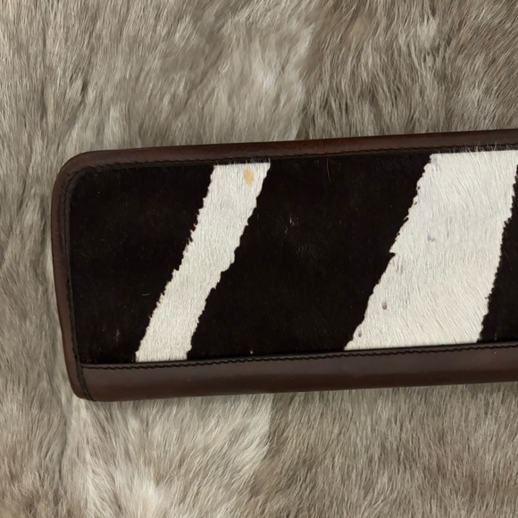 Authentic YSL Calf Hair Brown Leather Clutch Bag Yves Saint Laurent - Picture 11 of 15